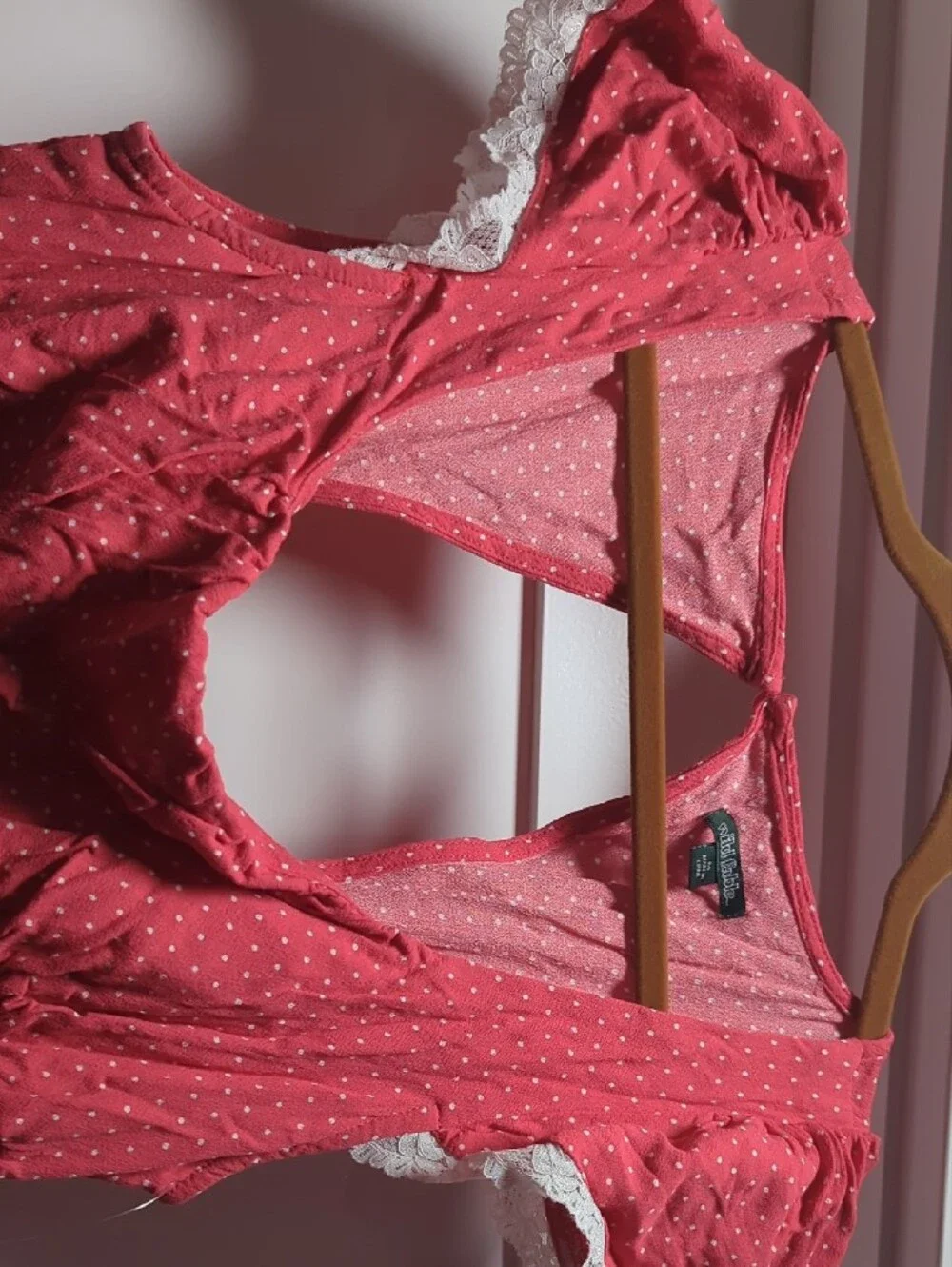 wild fable Coral Pink Maxi Dress with White Lace Trim - Picture 3 of 5